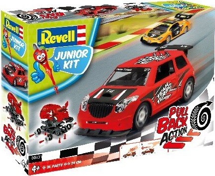 Revell Junior Kit - Racerbil Med Pull Back Funktion - 1:20 - Rød - 36 Dele