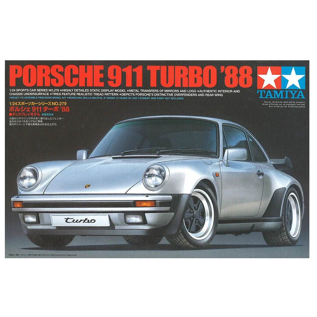 Tamiya - Porsche 911 Turbo '88 Modelbil Byggesæt - 1:24 - 24279