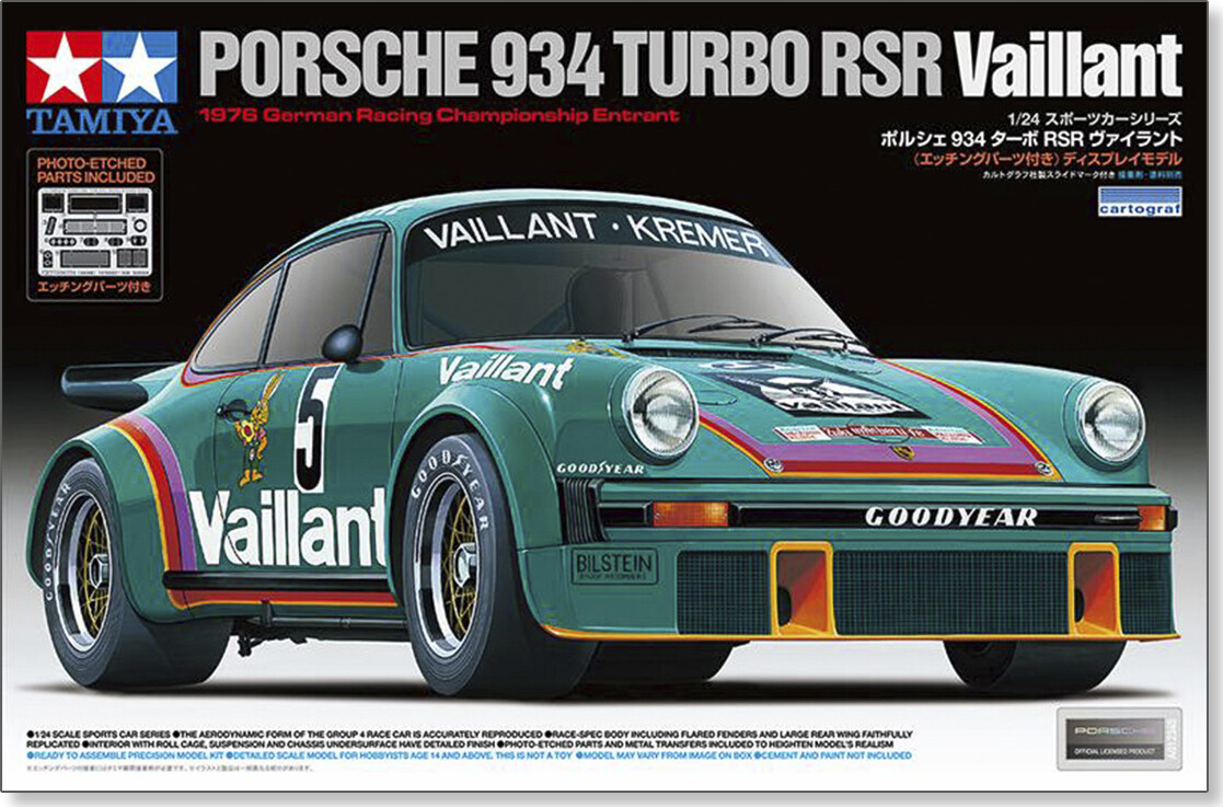 Tamiya 24334 - Porsche 934 Turbo Rsr Vaillant Byggesæt - 1:24
