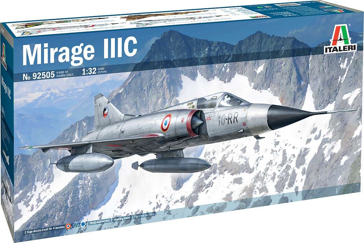 Italeri 92505 - Mirage Iiic - 1:32 - Model Fly Byggesæt