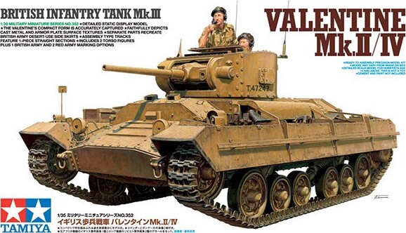Se Tamiya - British Infantry Tank Mk.iii Valentine Mk.ii/iv Byggesæt - 1:35 - 35352 hos Gucca.dk