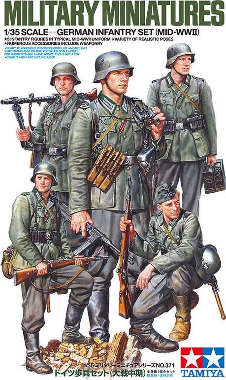 Tamiya - German Infantry Set Mid-wwii - Model Figurer - 1:35 - 35371