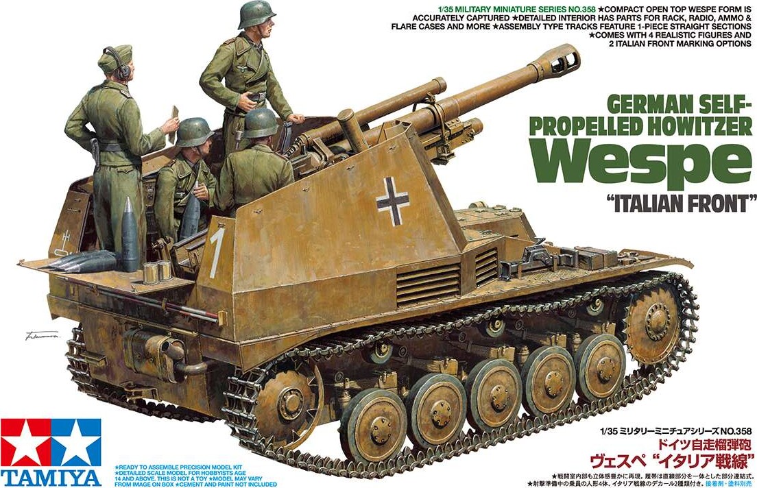 Tamiya - Wespe Italian Front German Self-propelled Howitzer Byggesæt - 1:35 - 35358
