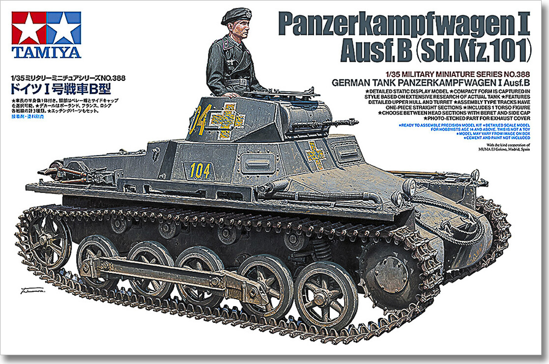 Tamiya - Panzerkampfwagen I Ausf.b Tank Byggesæt - 1:35 - 35388