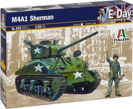 Italeri M4A1 Sherman, Tank model, Monteringssæt, 1:35, M4A1 Sherman, Ethvert køn, Plast