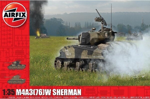 Billede af Airfix - M4a3(76)w Sherman Model Tank Byggesæt - 1:35 - A1365