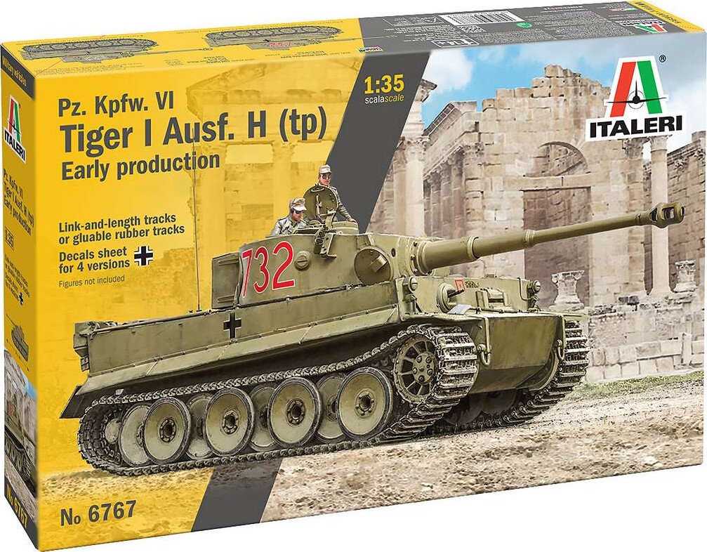 Italeri 6767 - Pz. Kpfw. Vi Tiger I Ausf. H Tp Tank Byggesæt - 1:35