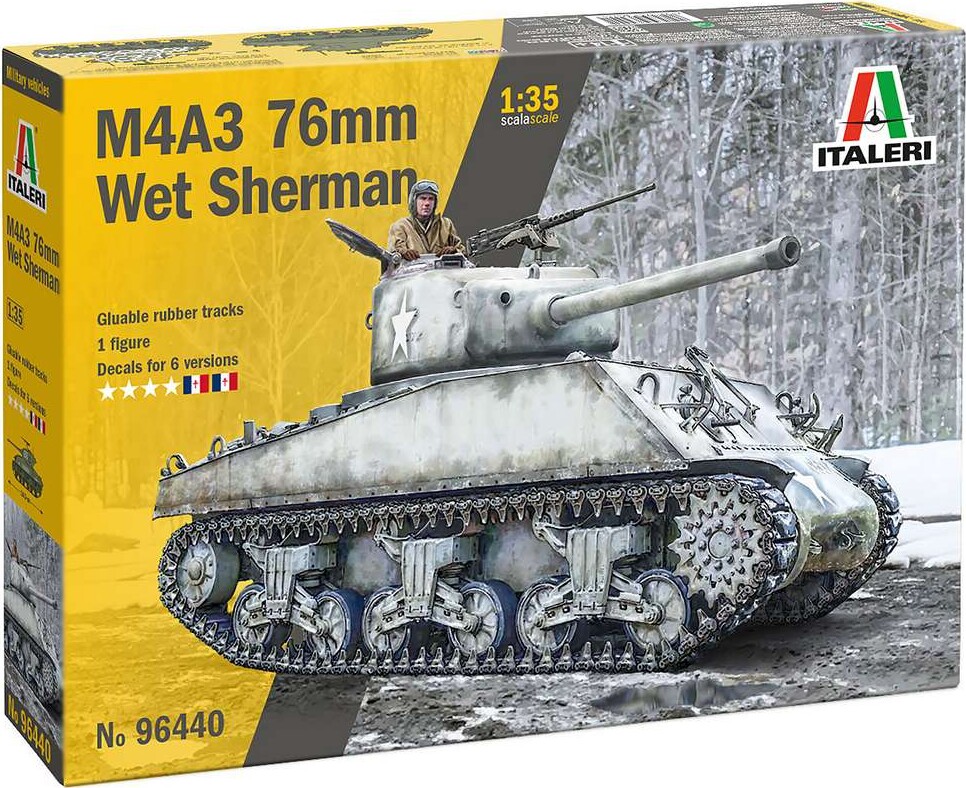 Italeri - Sherman M4a3 Wet Modeltank Byggesæt - 1:35 - 96440