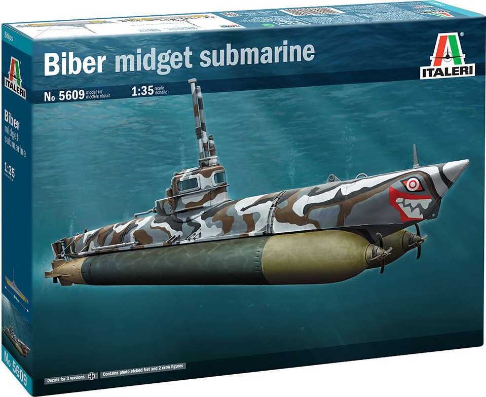 Italeri - U-boot Biber Midget Submarine Byggesæt - 1:35 - 5609s