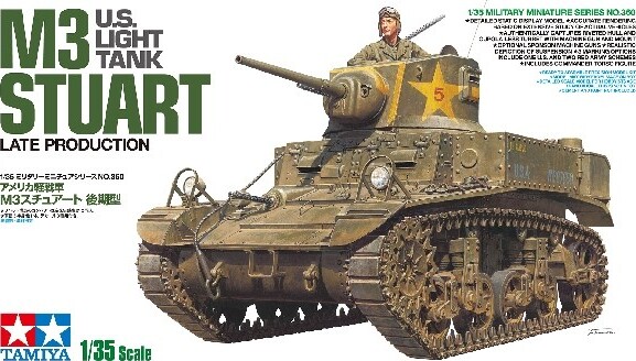 Tamiya - M3 Stuart U.s. Light Tank Late Byggesæt - 1:35 - 35360