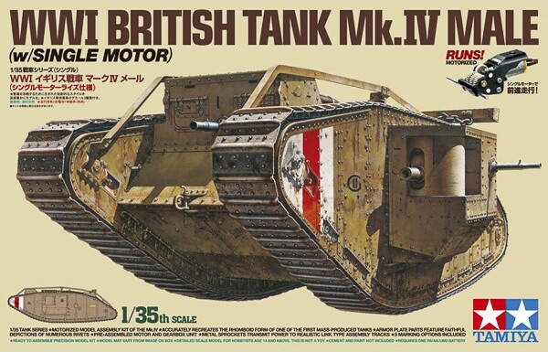 Billede af Tamiya - Wwi British Tank Mk.iv Male Single Motor Byggesæt - 1:35 - 30057