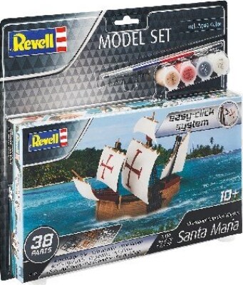 Revell - Santa Maria Model Skib Byggesæt Inkl. Maling - 1:350 - Easy Click - 65660