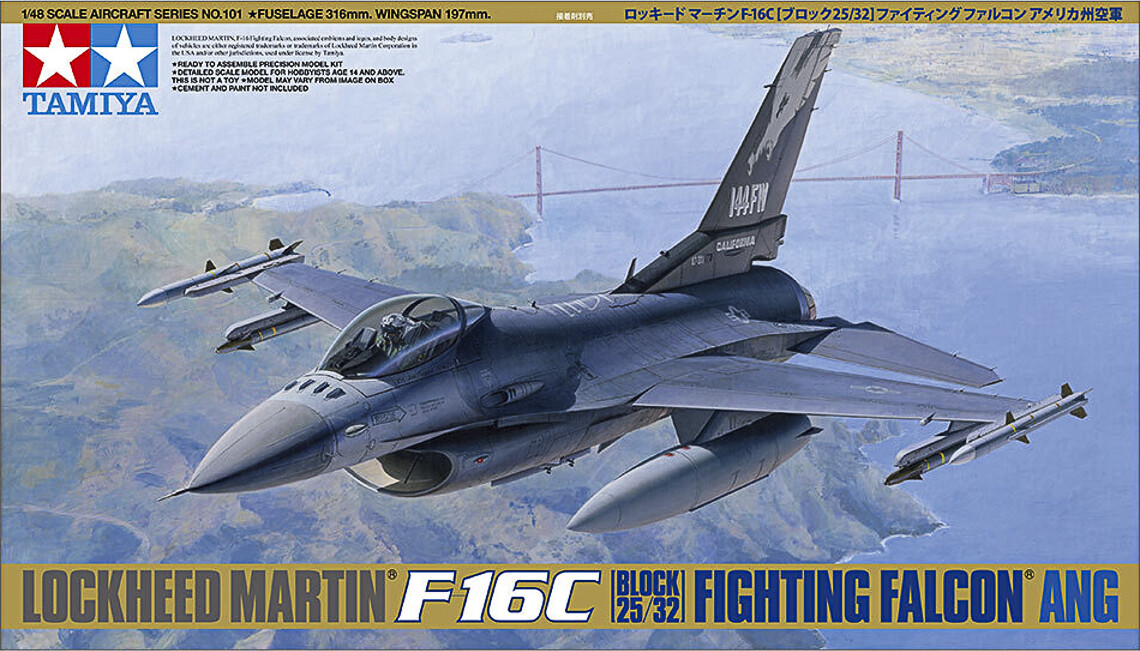 Tamiya - F-16c Block 25/32 Modelfly Byggesæt - 1/48 - 61101
