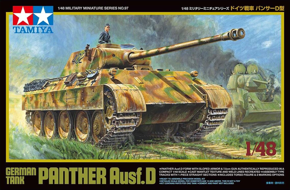 Tamiya - Panther Ausf.d German Tank Byggesæt - 1:48 - 32597