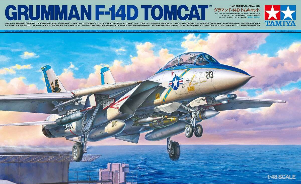 Tamiya - F-14d Tomcat Grumman Fly Byggesæt - 1:48 - 61118
