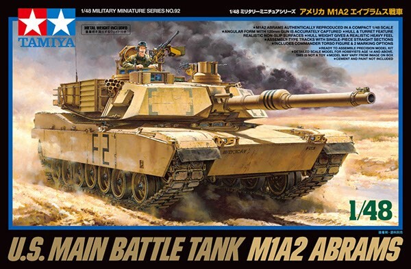 Tamiya - M1a2 Abrams Main Battle Tank Byggesæt - 1:48 - 32592