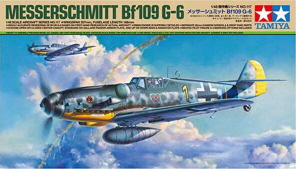 Billede af Tamiya - Messerschmitt Bf 109 G-6 Fly Byggesæt - 1:48 - 61117