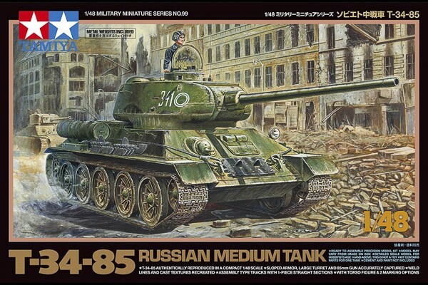 Billede af Tamiya - T-34-85 Russian Medium Tank Byggesæt - 1:48 - 32599