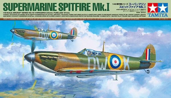 Tamiya - Supermarine Spitfire Mk.i Fly Byggesæt - 1:48 - 61119