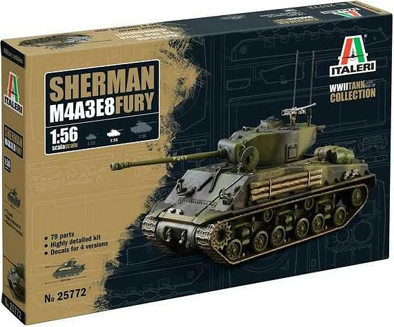 Se 1:56 M4a3e8 Sherman 'fury' - 15772 - Italeri hos Gucca.dk