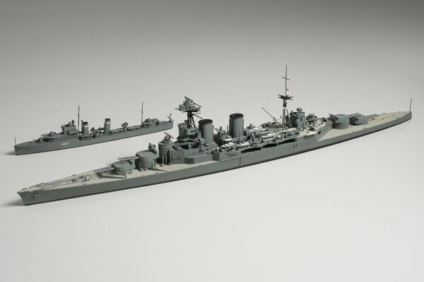 Tamiya - Hms Hood & E Class Destroyer Byggesæt - 1:700 - 31806