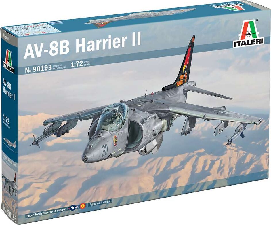 Italeri 90193 - Av-8b Harrier Ii Model Fly Byggesæt - 1:72