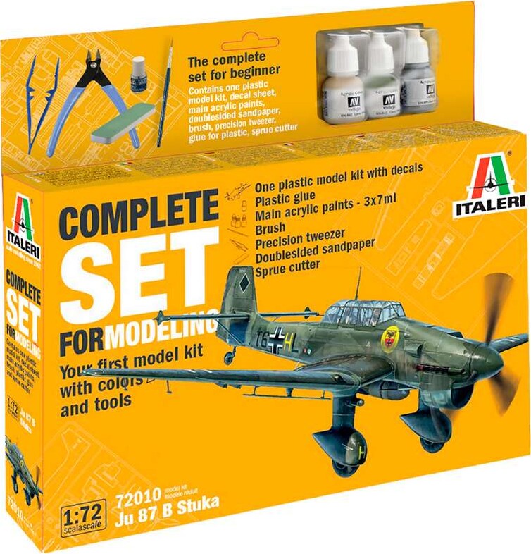 Se Italeri - Complete Set For Modeling - Junker Ju-87b Stuka - 1:72 - 72010 hos Gucca.dk