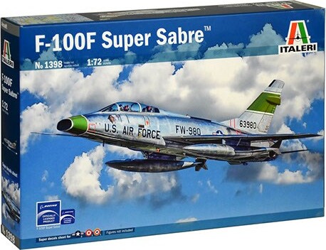 Italeri - F-100f Super Sabre Model Fly Byggesæt - 1:72 - 1398