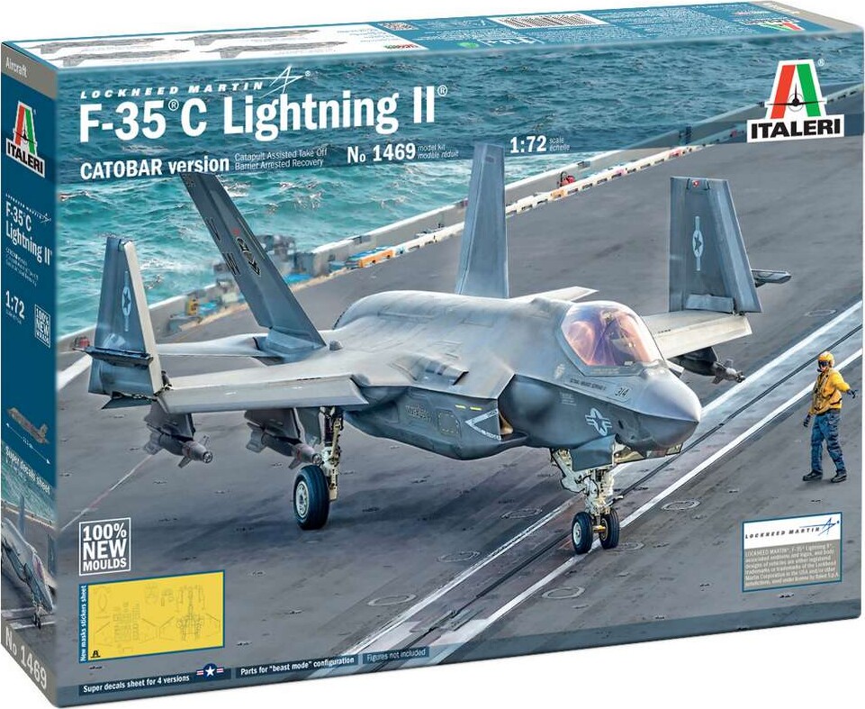 Italeri - F-35c Lightning Ii Model Fly Byggesæt - 1:72 - 1469
