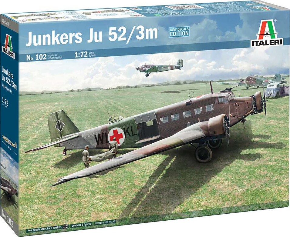 Italeri - Ju.52/3m Fly Byggesæt - 1:72 - 0102s