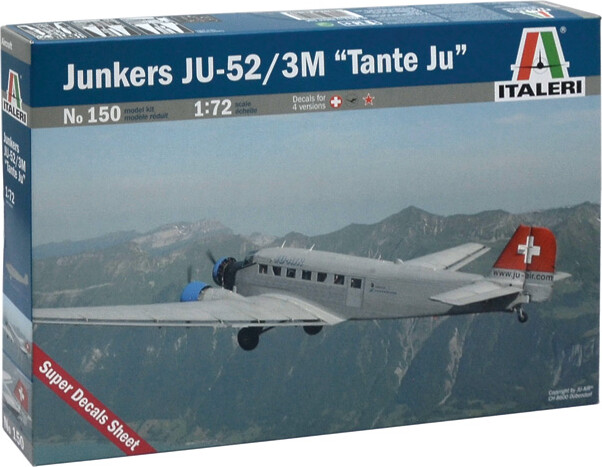 Italeri - Junkers Ju-52 Tante Ju Fly Byggesæt - 1:72 - 150