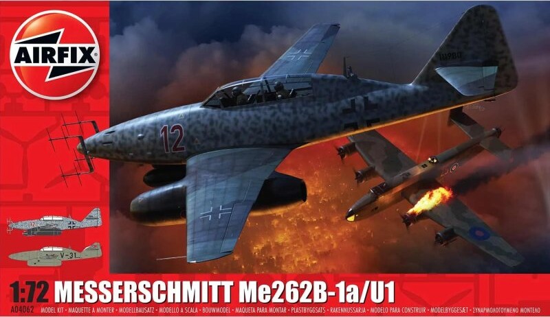 Se Airfix - Messerschmitt Me262b-1a Fly Byggesæt - 1:72 - A4062 hos Gucca.dk