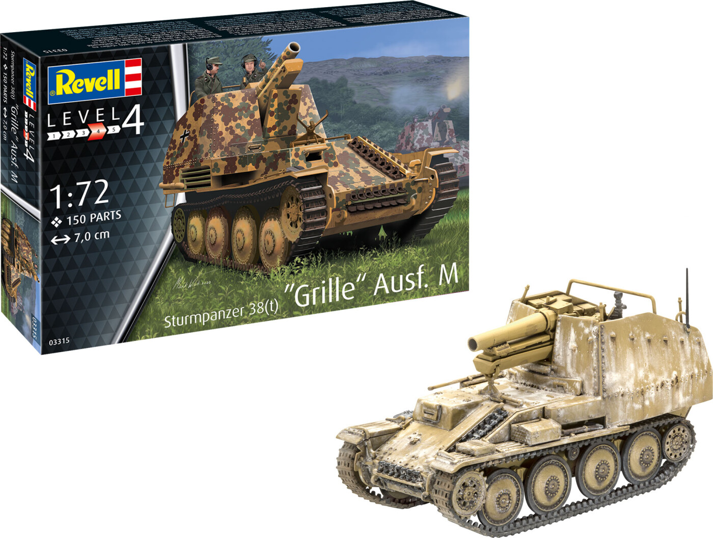 Billede af Revell - Sturmpanzer 38(t) Tank Byggesæt - 1:72 - Level 4 - 03315