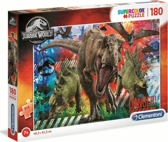 Billede af Clementoni Puslespil - Jurassic World - Super Color - 180 Brikker