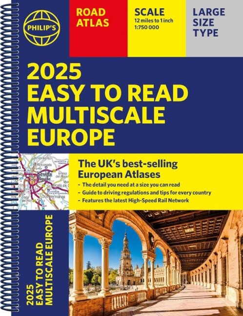 Billede af 2025 Philip's Easy To Read Multiscale Road Atlas Europe - Philip's - English Book