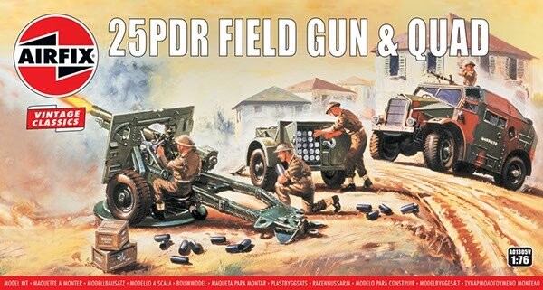 Se Airfix - 25pdr Field Gun & Quad Byggesæt - 1:76 - A01305v hos Gucca.dk