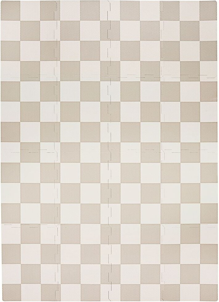 3 Sprouts - Skumgulv Til Børn - Checkerboard Beige - 171x123 Cm
