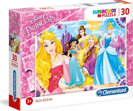 Se Disney Princess Puslespil - Super Color - Clementoni - 30 Brikker hos Gucca.dk