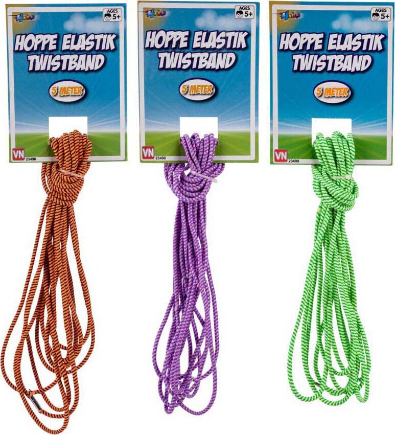 4 - Kids - Hoppeelastik 5 Meter - Assorterede