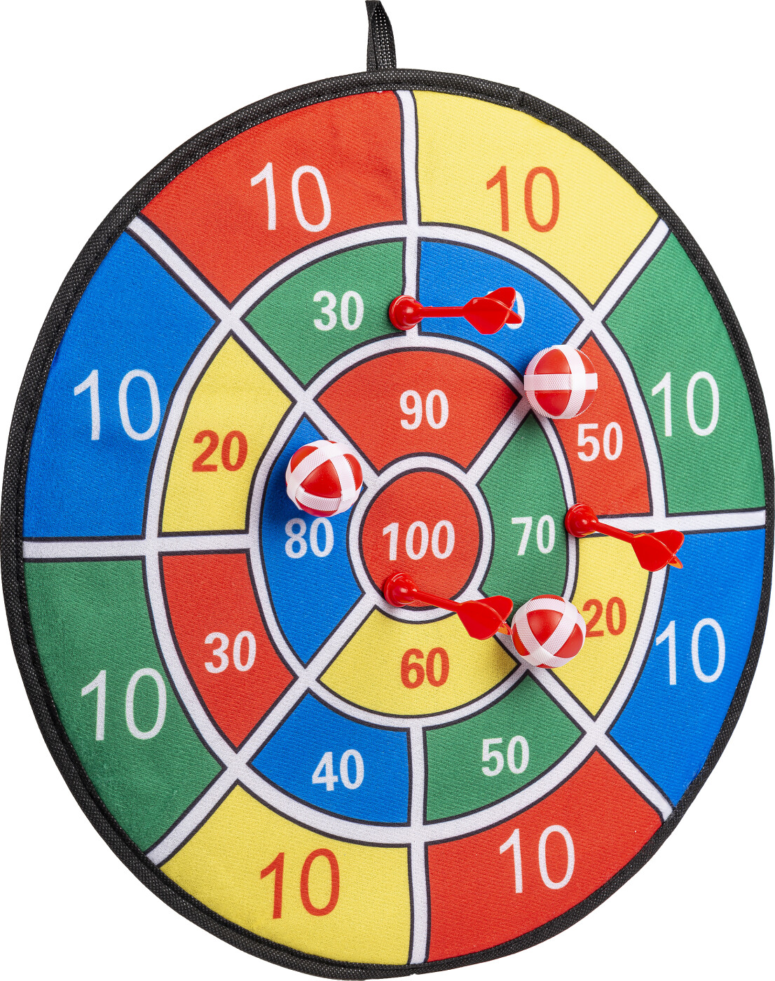 4 - Kids - Velcro Dart Med 3 Bolde Og 3 Pile - ø 42 Cm
