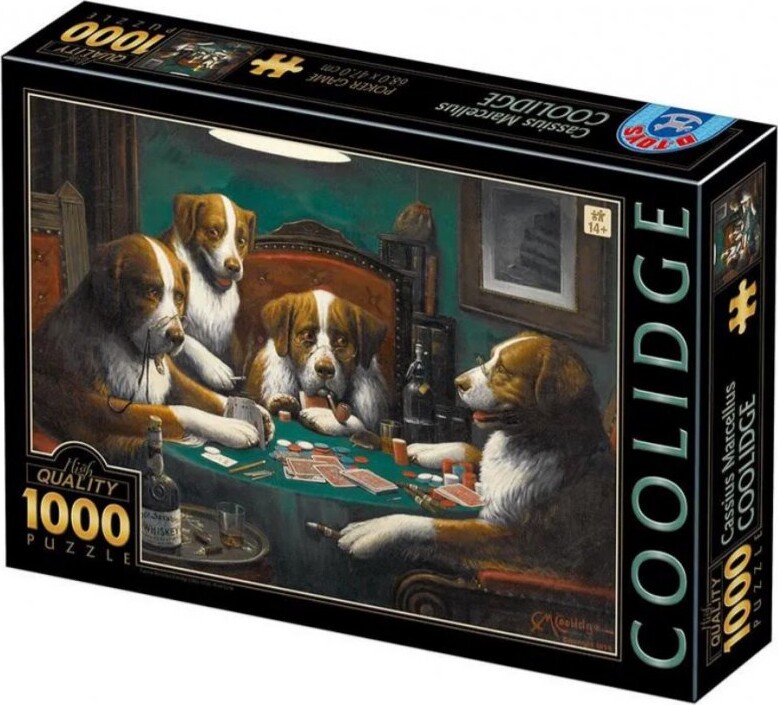 Se Puslespil - 1000 Brikker - Hunde I Pokerspil hos Gucca.dk