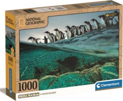 Se Clementoni Puslespil - National Geographic Pingvin - 1000 Brikker hos Gucca.dk