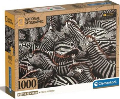 Se Clementoni Puslespil - National Geographic Zebra - 1000 Brikker hos Gucca.dk