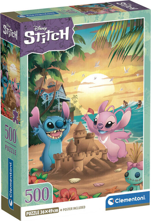 Stitch Puslespil - Disney - High Quality - 500 Brikker - Clementoni
