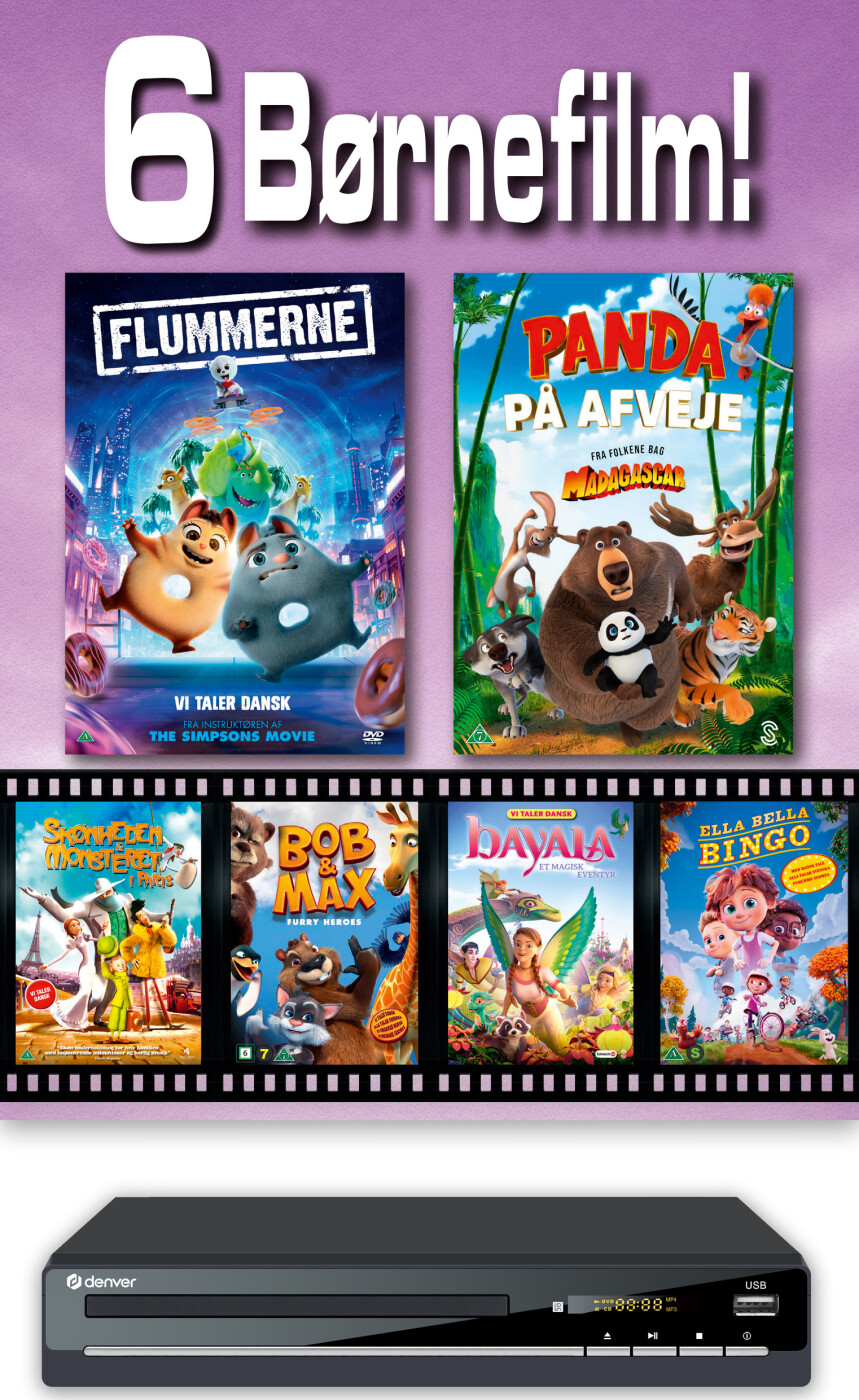 Denver Dvd Afspiller Med 6 Børnefilm - DVD - Film