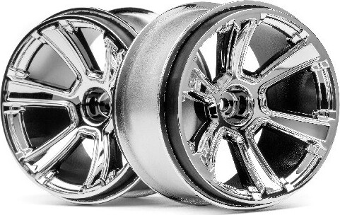 Billede af 6-shot Mt Wheel (chrome/2pcs) - Hp115324 - Hpi Racing