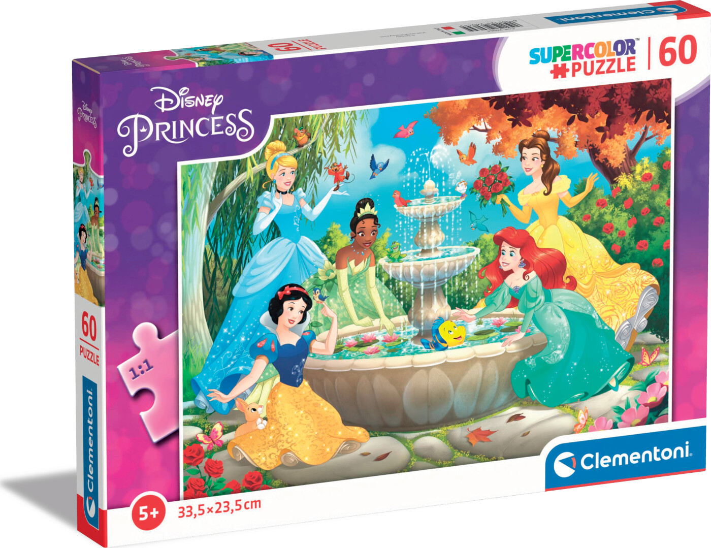 Disney Princess Puslespil - Super Color - Clementoni - 60 Brikker