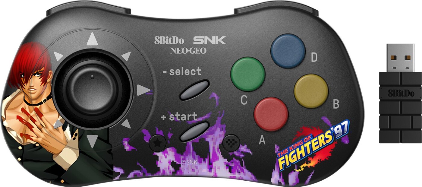 8bitdo - Neogeo - Trådløs Controller Til Android - Iori Yagami