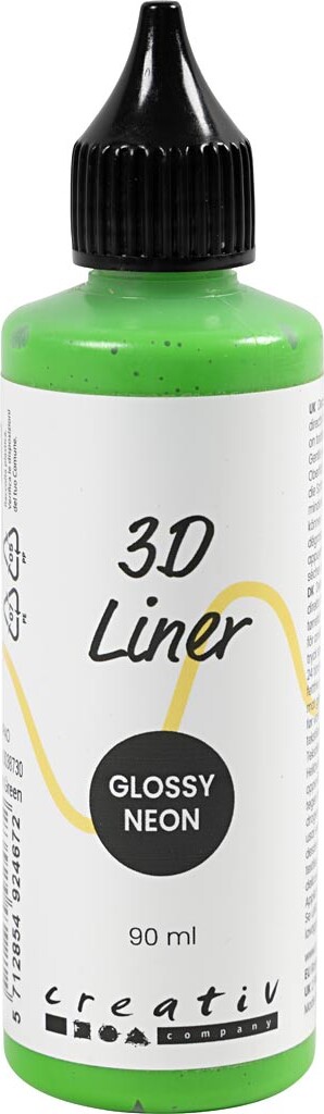 3d Liner - Blank - Halvdækkende - Neon Grøn - 90 Ml