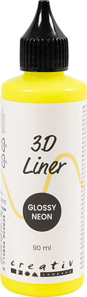 3d Liner - Blank - Halvdækkende - Neon Gul - 90 Ml